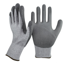 NMSAFETY Doublure en nylon noir de calibre 13 et doublure en fibre de verre et HPPE enduite de PU gris sur le gant de paume